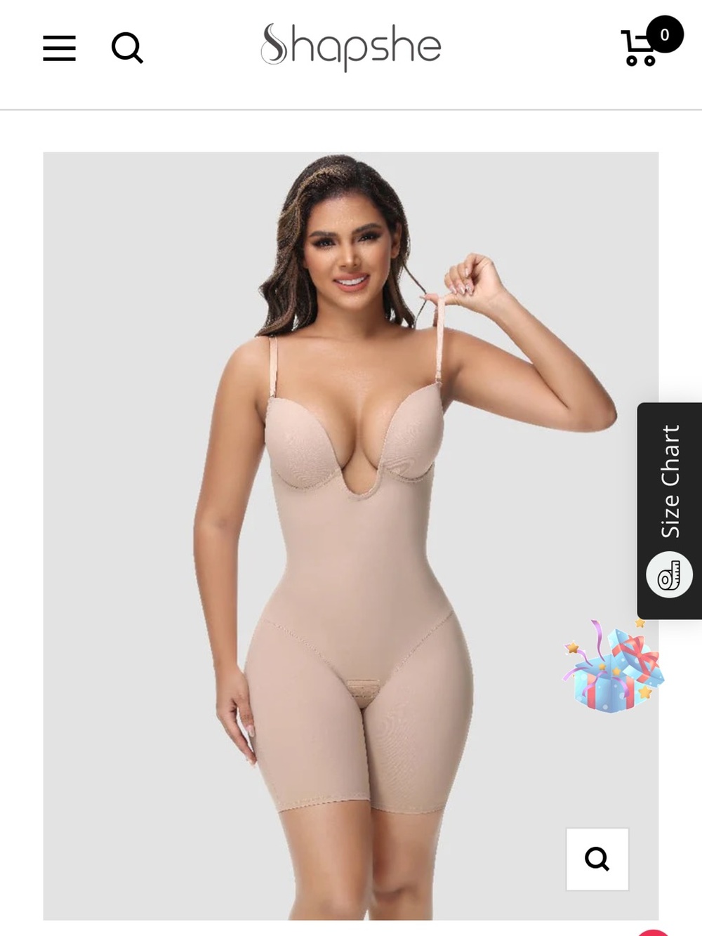 Shapshe Nude High-Waist Full Body Shaper with Removable Straps